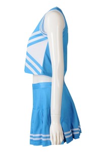 CH201 Mass Customized Sleeveless Waist Dress Cheerleading Dress Fashion Cheerleading Dress Cheerleading Dress Shop Blue  glee cheerios uniform  gladiator cheer skirt side view